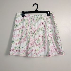 J.CREW Multi-color Floral w/ Hearts Cotton Pleat Mini Skirt SZ 10 A-line